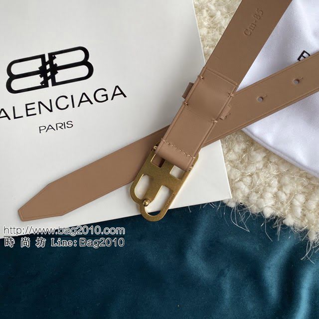 Balenciaga女士皮帶 巴黎世家BB經典logo扣腰帶 巴黎世家小牛皮皮帶  jjp1135